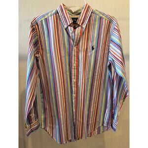 Ralph Lauren YOUTH 14/16 Long Sleeve Shirt Stripes Multicolor Size Large Buttons